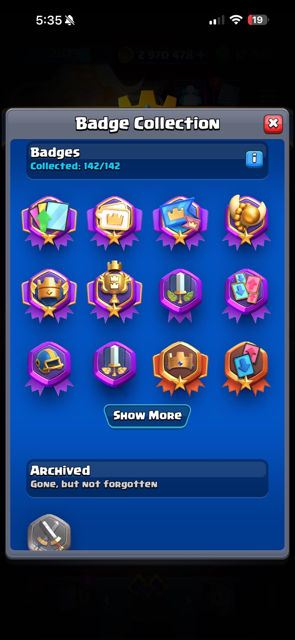 Clash royale Lvl 16 almost maxed — image 1