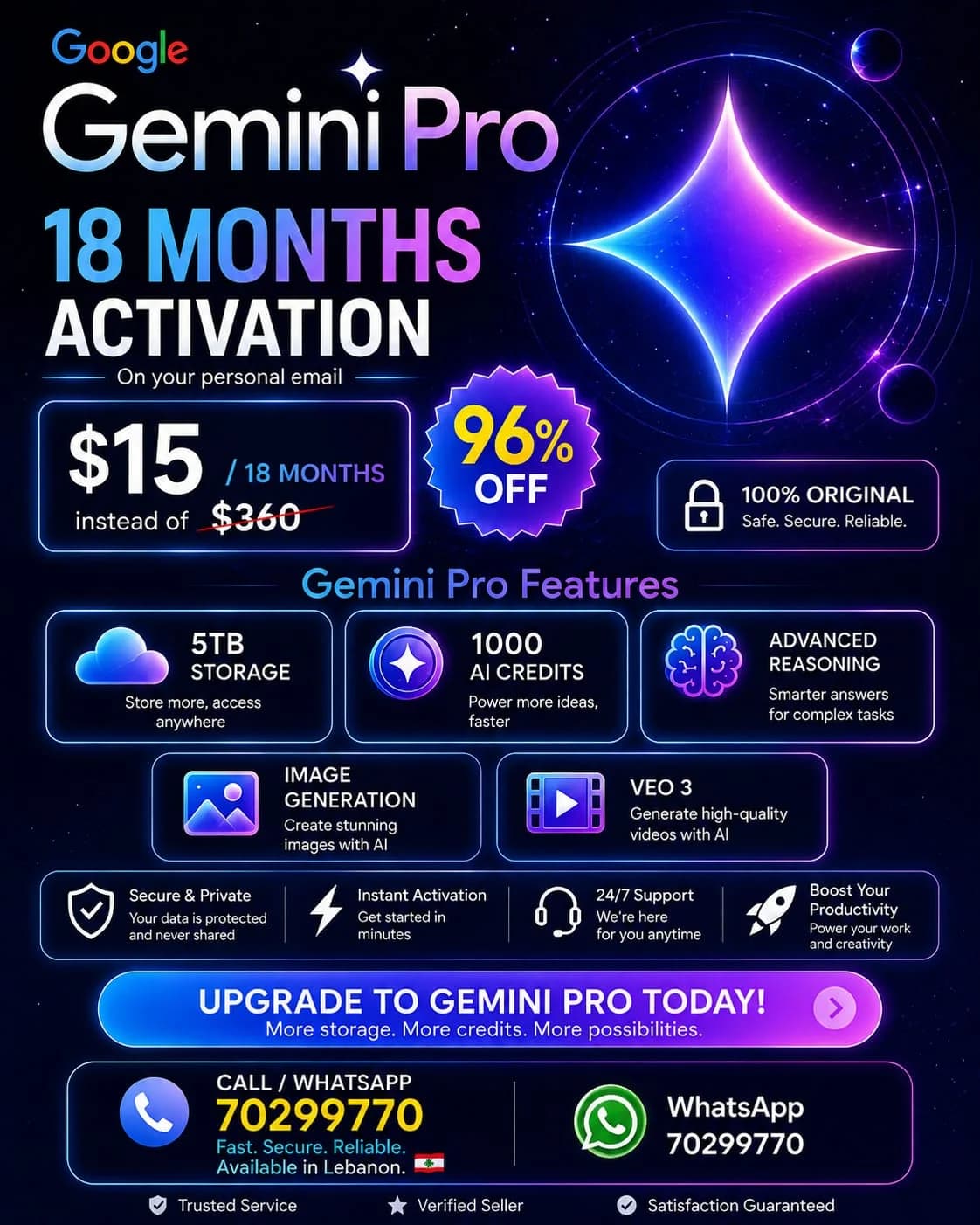 Google one with Gemini pro 18 month for 15$ — image 1