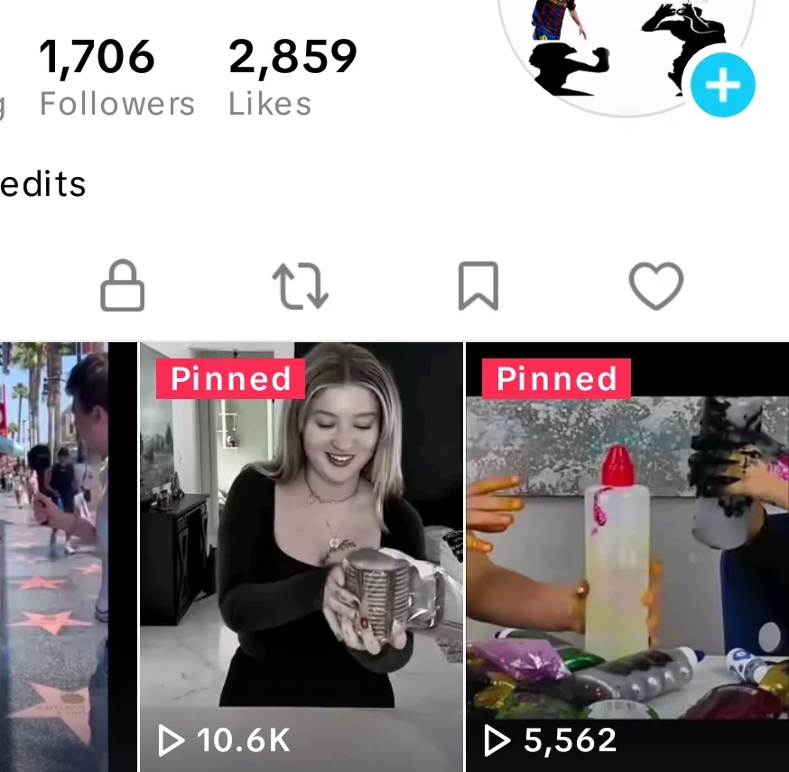 Tiktok account 1.7k follow 2.9k likes — image 1
