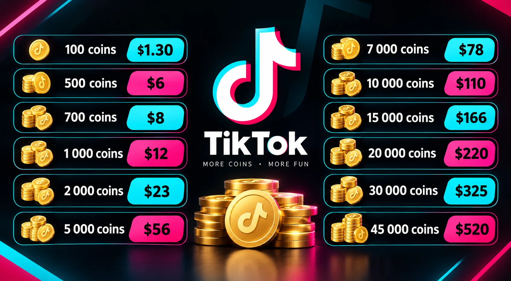 Tiktok coins for sale — image 1